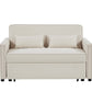 Modern Linen Loveseat Sleeper Sofa with Adjustable Backrest & Pull-Out Bed with 2 Lumbar Pillows