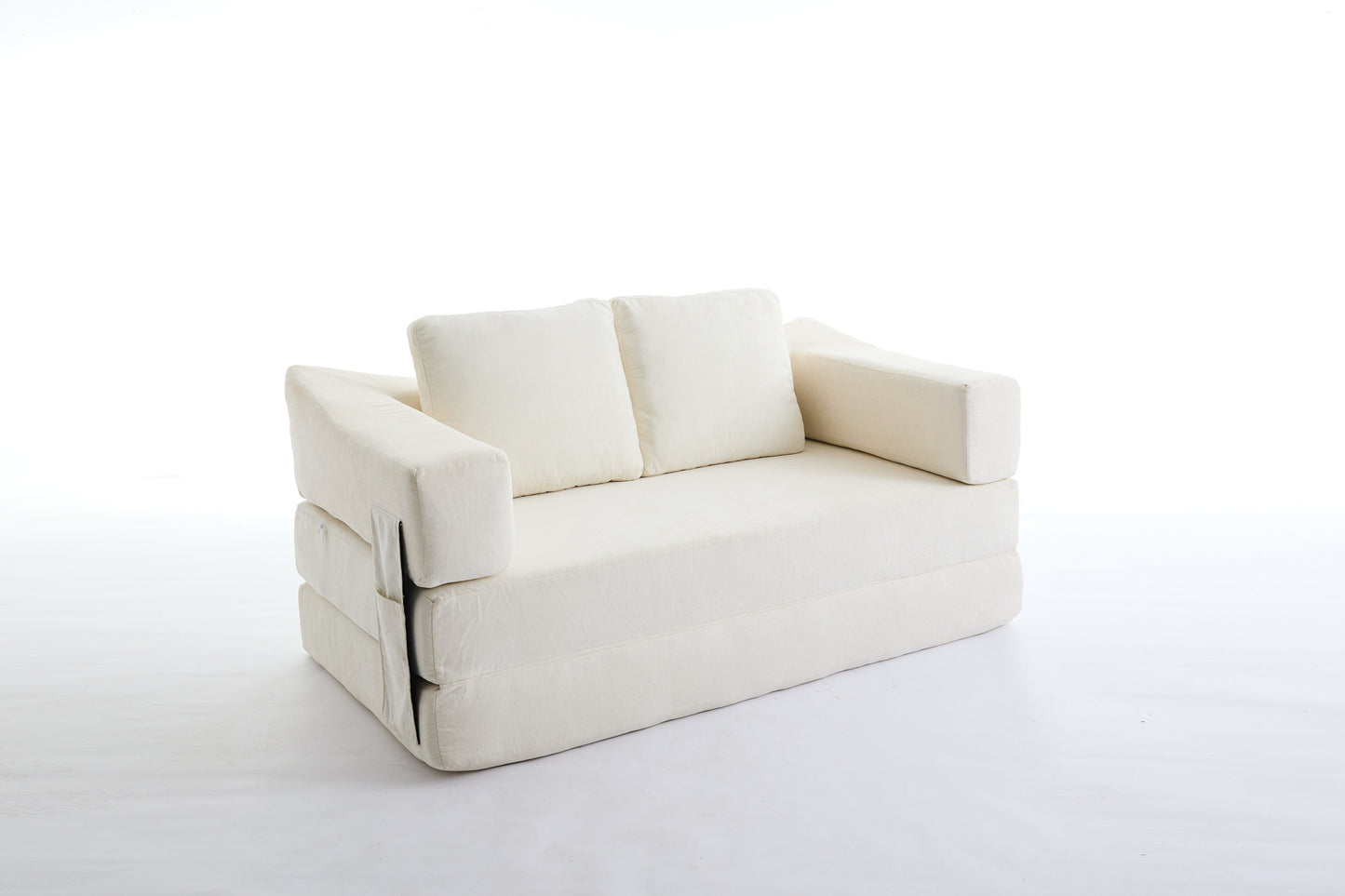 Modern Minimalist Fold-Out Sofa Bed with Removable Backrest