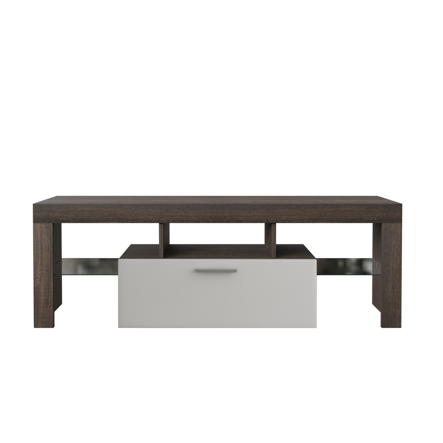 Modern TV Stand with LED Lights  for up to 55" TV's - Tempered Glass Shelve