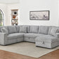 Oversized Corduroy Sectional With USB Charging Ports