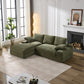 Corduroy Modular L-Shaped Sectional, Army Green