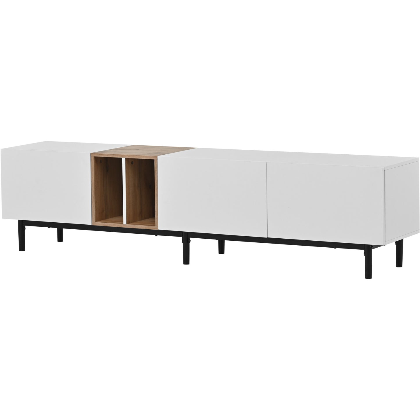 Modern Entertainment Center with Large Storage & 3 Doors For up to 80" TV's