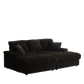 Corduroy 3-Seater Sofa With A Ottoman, 2 Storage & Cup Holder