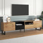 Modern TV Stand with 2 Cabinets & Open Storage Compartment, for TVs up to 85''