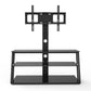 Black Multi-Function Angle And Height Adjustable Tempered Glass  TV Stand for up to 79" TV's