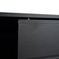 ON-TREND Modern TV Stand with Fluted Glass Door for TVs Up to 100", Media Console with Sliding Door & 2 Drawers, Free-Combination Entertainment Center with LED Light for Living Room, Bedroom, Black