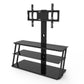 Black Multi-Function Angle And Height Adjustable Tempered Glass  TV Stand for up to 79" TV's