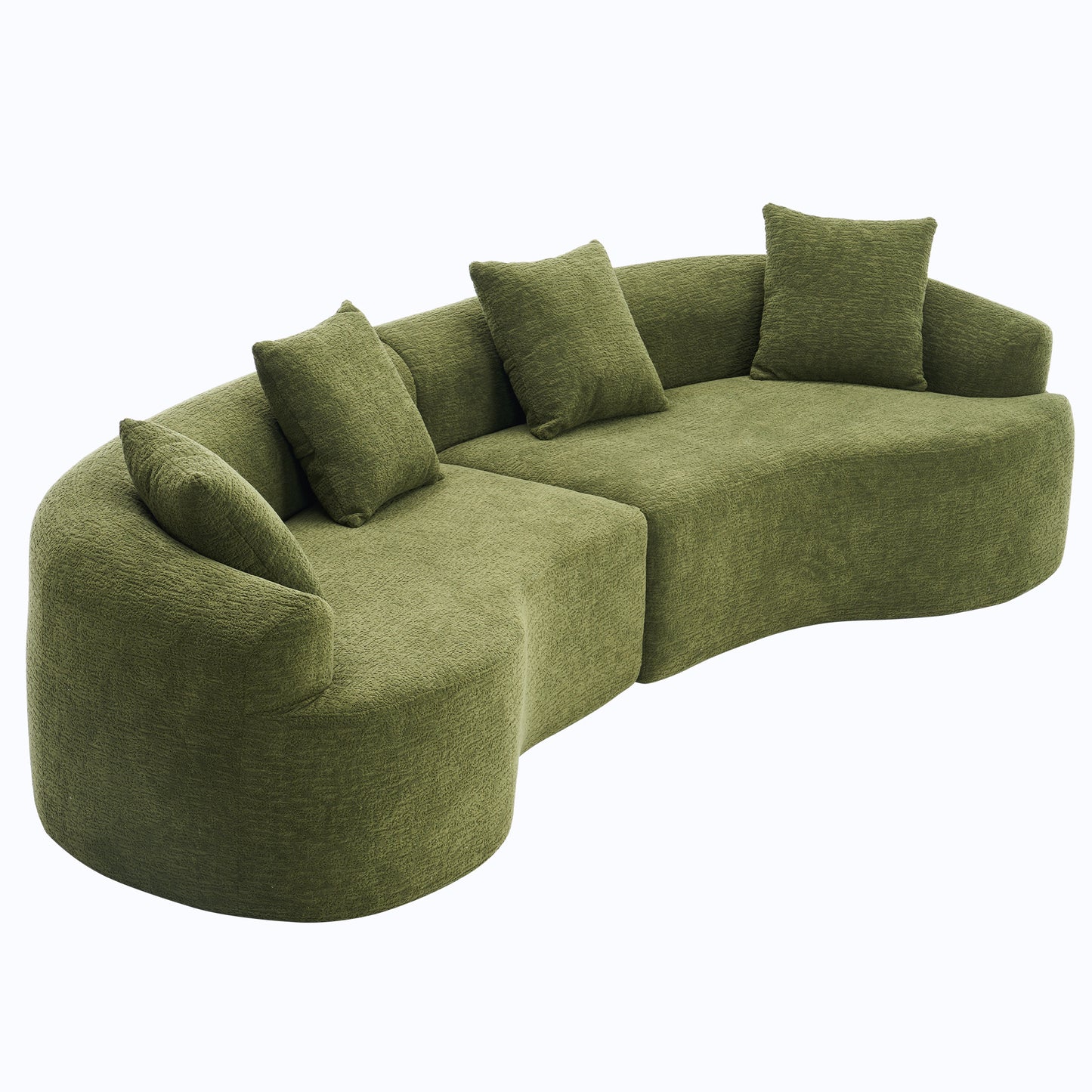 Curved Chenille Fabric Sofa