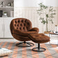 Rustic Accent Chair with Ottoman (Brown)