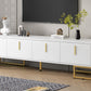 Modern TV Stand with Metal Legs and Gold Handles For Up to 80'' TV's