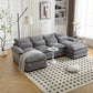 Oversized Chenille Fabric U-shaped Combination Sectional Sofa - Four-Seater