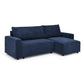 Modular L Shaped Corduroy Upholstered 3 Seater Sofa Bed with Storage, Blue