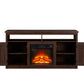 Farmhouse Barn Door Entertainment Console with 18'' Fireplace Insert & Storage for up to 65" TV's