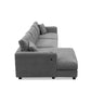 Oversized Corduroy L-Shaped Sectional Sofa with USB Ports & Cup Holders