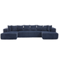 Corduroy L-Shaped Modular Sectional Sofa with Chaise