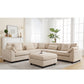 Oversized Corduroy Cloud Sectional Sofa with Plush Ottoman