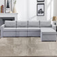 4-Seat Modular Sectional Sofa with Ottoman, Removable Cushions