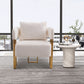 Modern Decorative Side Chair with Gold Metal Legs - 2PCS White