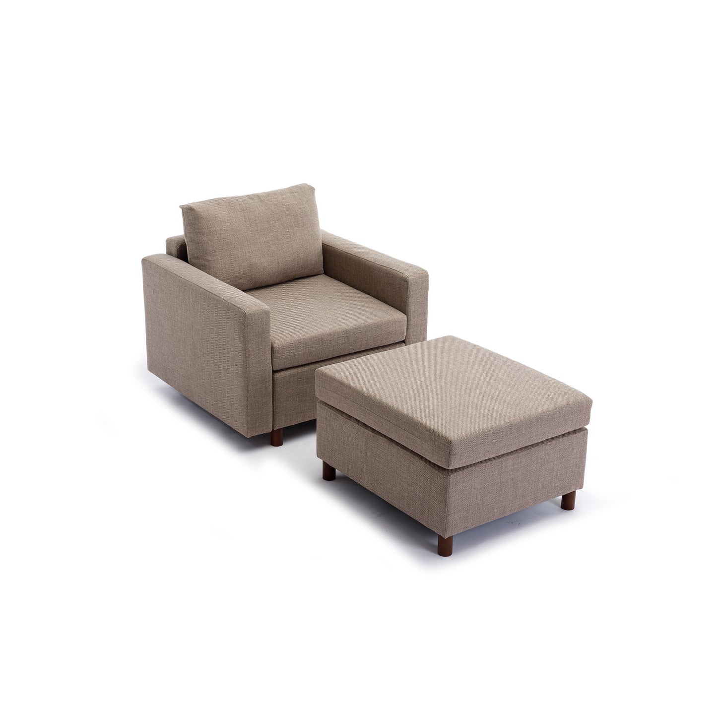 Single-Seat Modular Sectional Sofa with Armrest and Ottoman