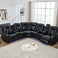 M071 Power reclining Sectional Sofa W/speaker / LED strip Black color