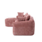 COOLMORE Boucle Sofa 3 Seater for Living Room Oversized Comfy Sofa L-Shape Sofa Couch with Chaise Home Furniture Sleeper Sectional Sofa for Apartment, Office Left Hand Facing (Pink)