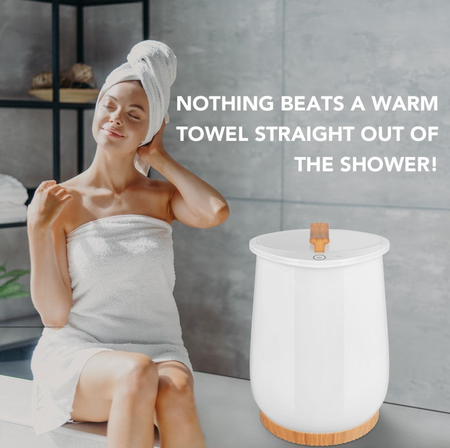 Towel Warmers, Luxury Bucket Towel Warmers, Large Towel Warmers for the Bathroom,  Fits Up to 2 Oversized Towels, Bathrobes, Blankets, PJs and More.