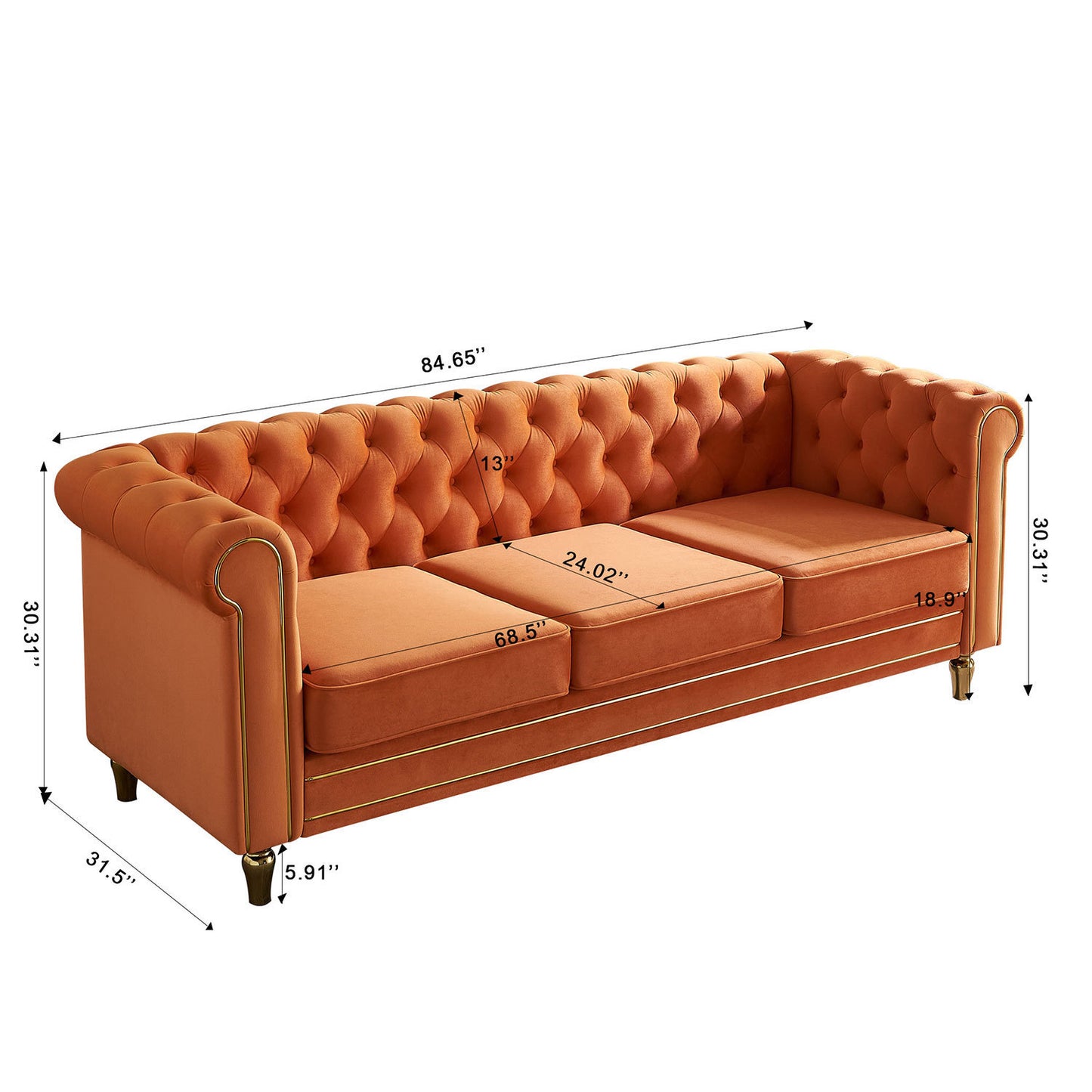 Chesterfield Regal Velvet Sofa