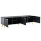 Modern Minimalist Geometric TV Cabinet with Metal Handles and Gold Legs for Up to 80'' TV's