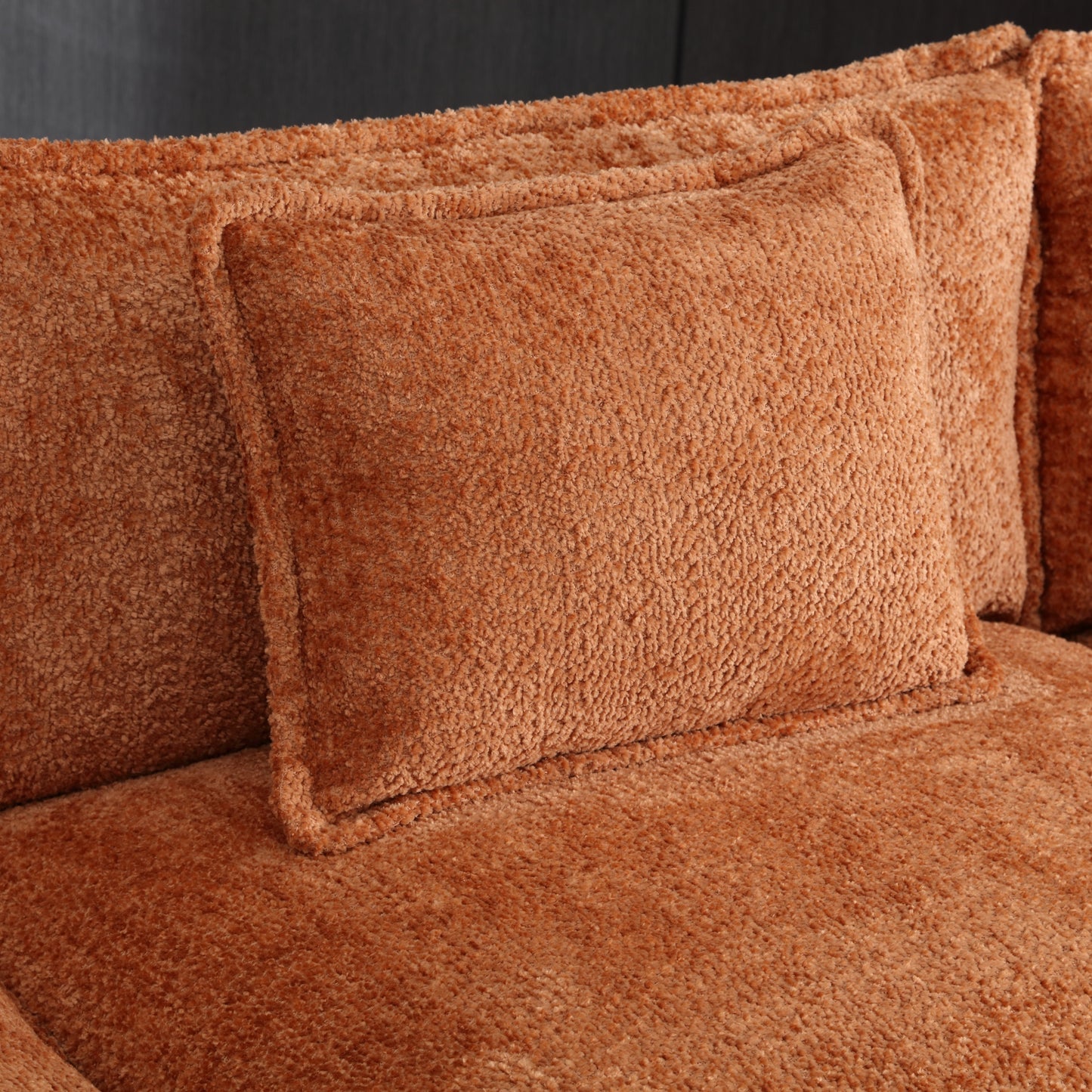 Oversized Boucle Fabric L-Shape Sectional - Movable Pedals with Detachable Armrests