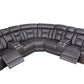 Faux Leather Reclining Sofa Grey