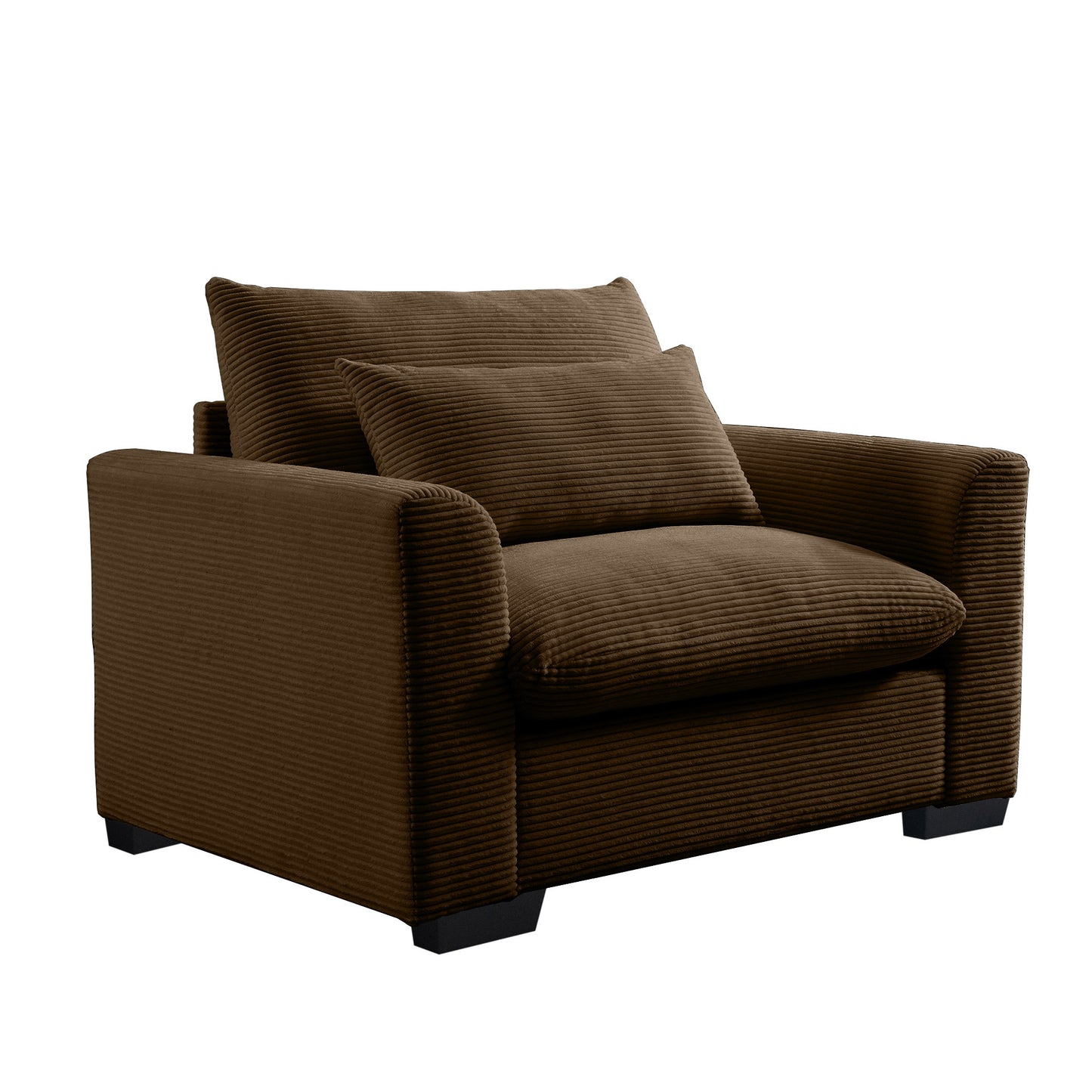 Deep-Seat Corduroy Accent Chair