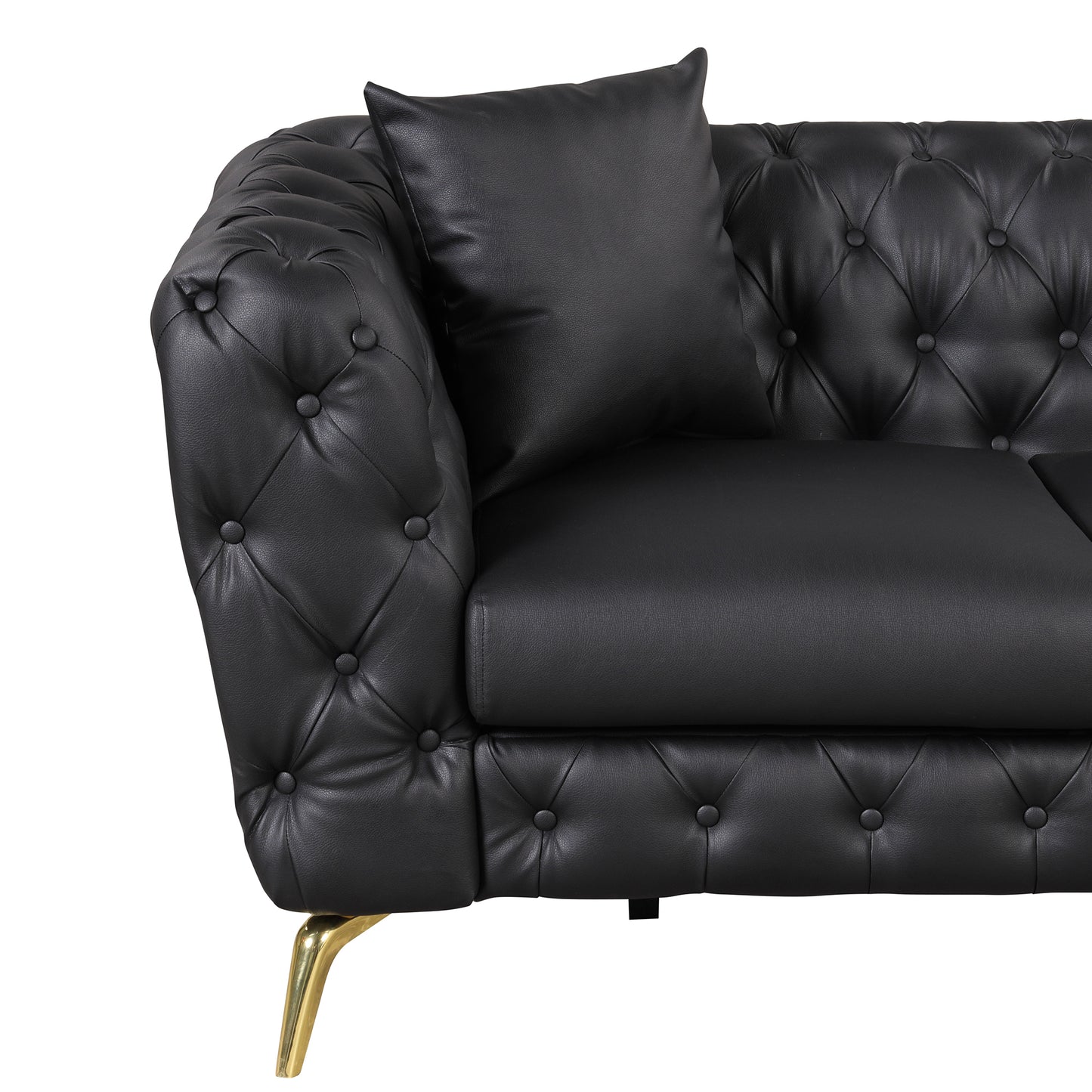 Black Tufted 3 Seater Sofa Sofa