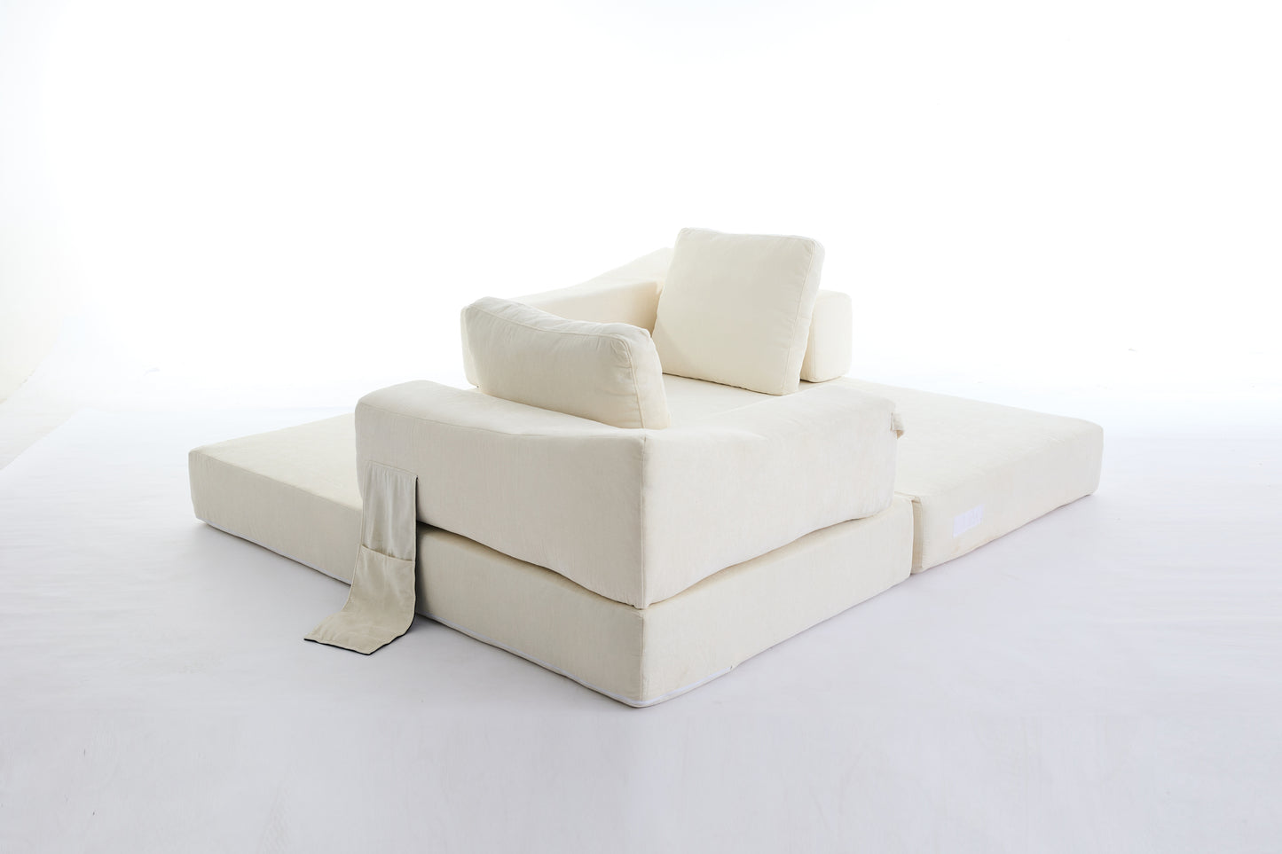 Modern Minimalist Fold-Out Sofa Bed with Removable Backrest