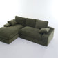 Corduroy Modular L-Shaped Sectional, Army Green