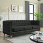 Velvet Tufted Square Arm Couch with Metal Legs - 2PCS