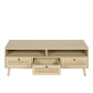 Rattan TV Stand with Solid Wood Feet, TV Console Table for Living Room, Natural