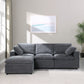 Modular Sectional Sofa with Reversible Chaise and Ottomans - 4-Seat