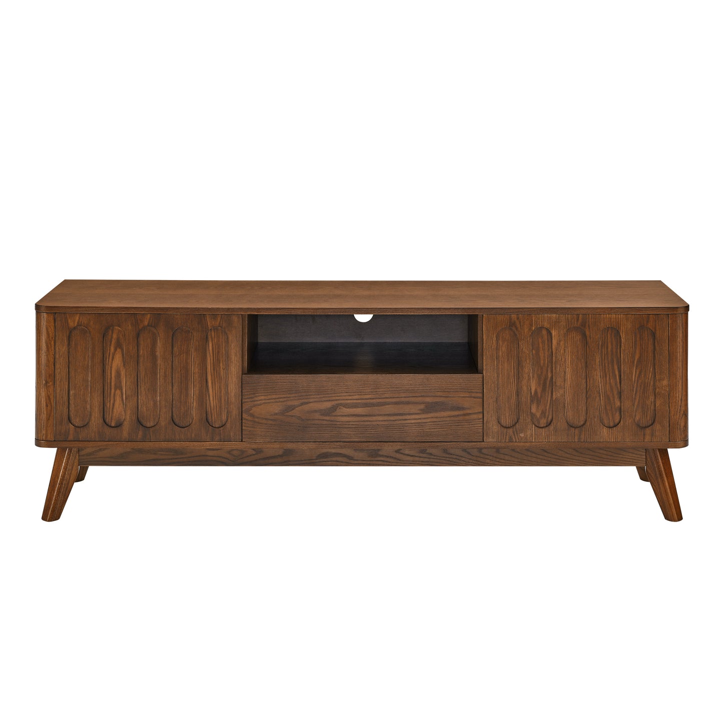 Mid Century Modern Fluted TV Stand with storage For up to 65" TV's