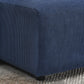 Modular L Shaped Corduroy Upholstered 3 Seater Sofa Bed with Storage, Blue