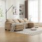 Chenille Fabric Oversized Four-Seater, U-shaped Combination Sofa