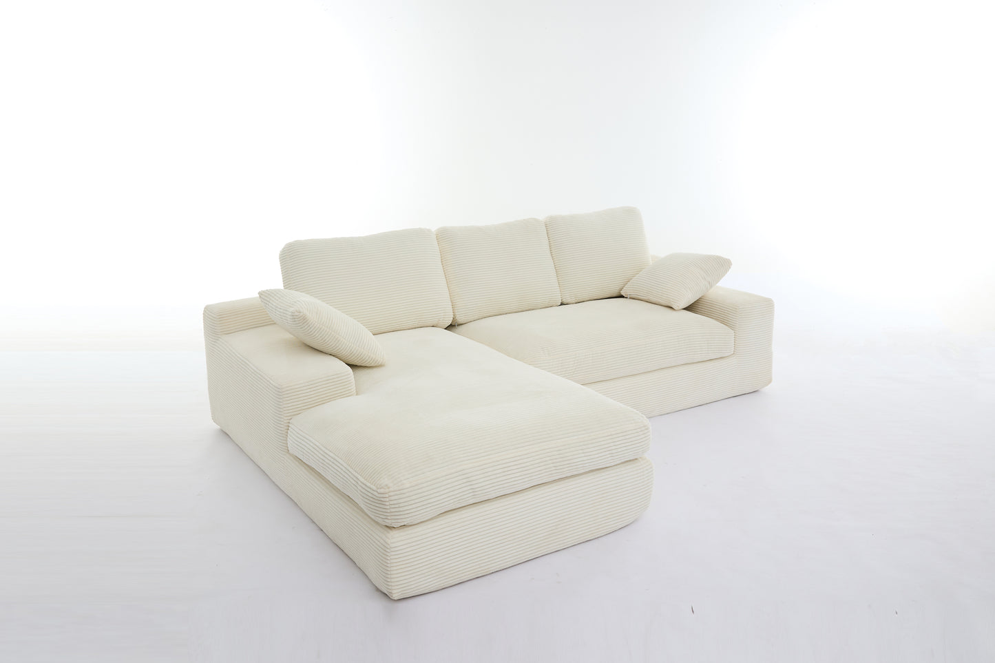 L Shaped 2 - Piece Corduroy Sectional