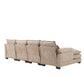 Chenille Fabric Oversized Four-Seater, U-shaped Combination Sofa