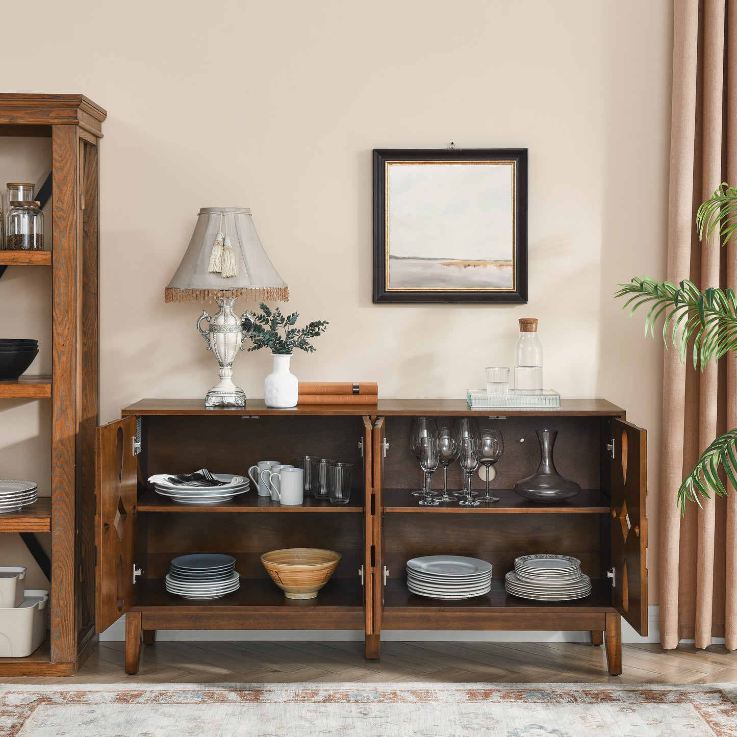 Mid Century Modern Sideboard Buffet Cabinet with Storage