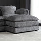 Oversized Boucle Fabric L-Shape Sectional - Movable Pedals with Detachable Armrests