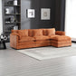 Oversized Boucle Fabric L-Shape Sectional - Movable Pedals with Detachable Armrests