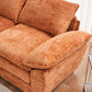 Modern Deep 3-Seat Sofa Couch with Ottoman, Upholstered