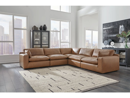 EMILIA 5-PIECE LEATHER MODULAR SECTIONAL