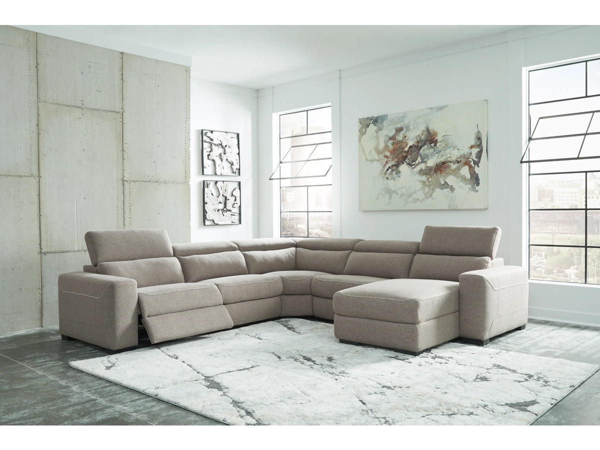 MABTON 5-PIECE DUAL POWER RECLINING MODULAR SECTIONAL