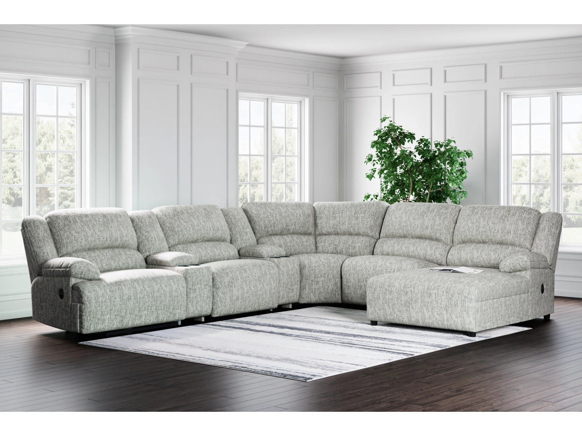 MCCLELLAND 7-PIECE MANUAL RECLINING SECTIONAL WITH CHAISE