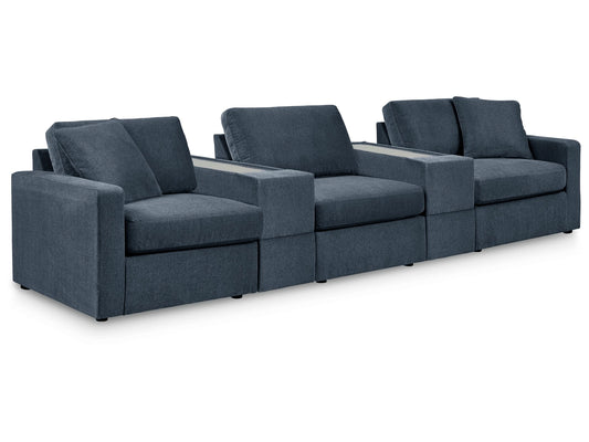 MODMAX 5-PIECE PERFORMANCE FABRIC MODULAR SOFA WITH CONSOLE